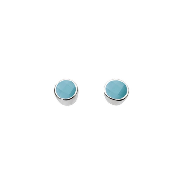 Round Turquoise Stud Earrings