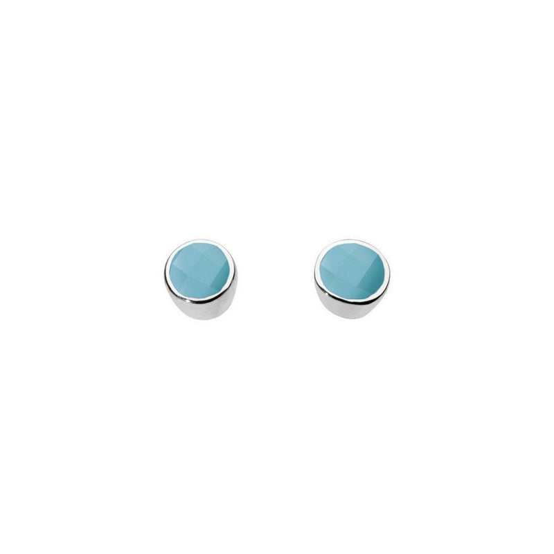 Round Turquoise Stud Earrings