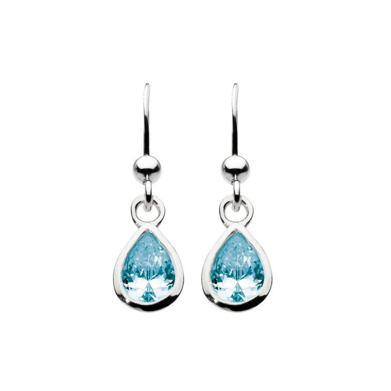 Blue Topaz Tear Stone Drop Earrings