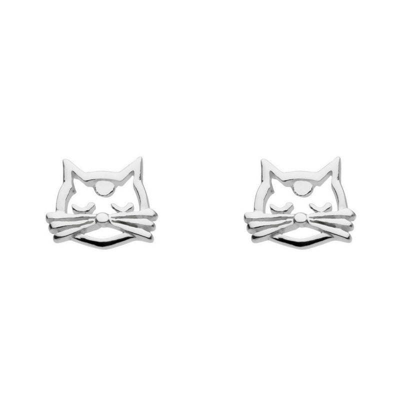 Dinky Whiskers Feline Face Stud Earrings