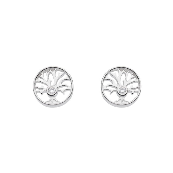 Tree of Life Small Zirconia Stud Earrings