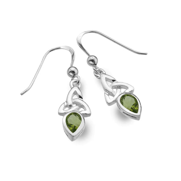 Trinity Knot & Peridot Earrings