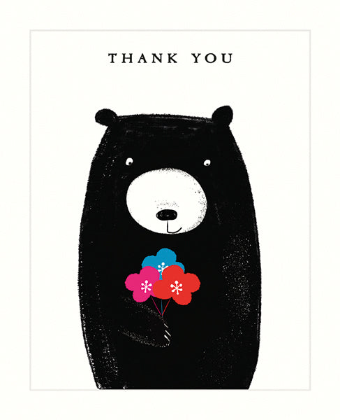 Bear Thank You Flowers Card