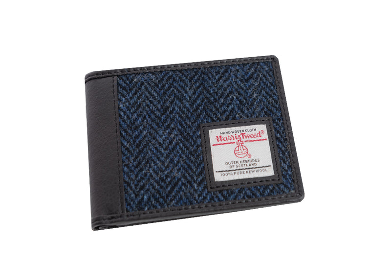 Harris Tweed Bifold Wallet - Blue