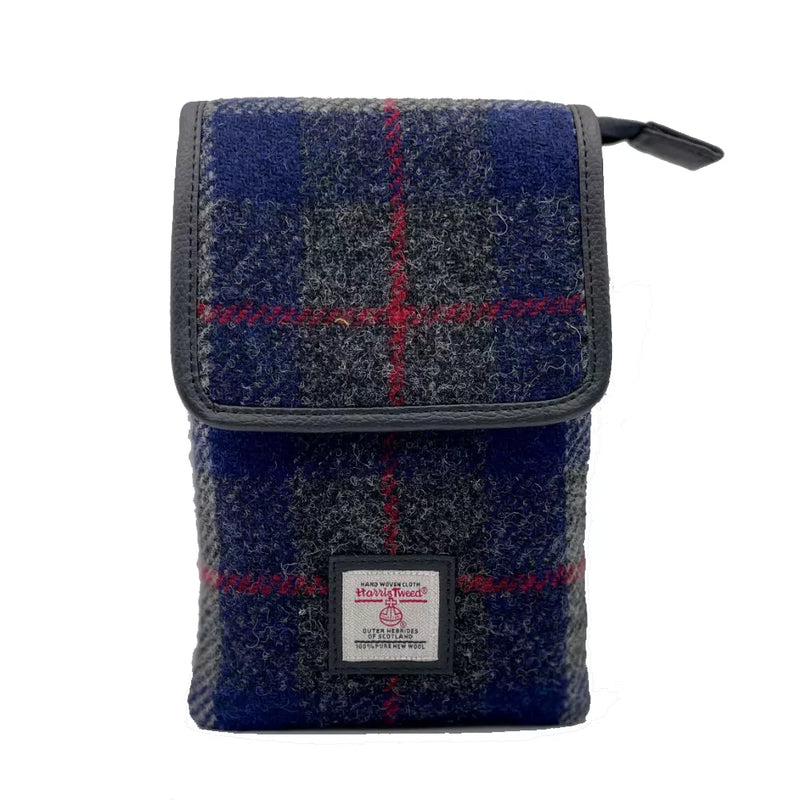 Harris Tweed Mini Crossbody Bag - Blue Check